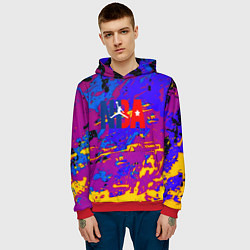 Толстовка-худи мужская NBA краски неон, цвет: 3D-красный — фото 2