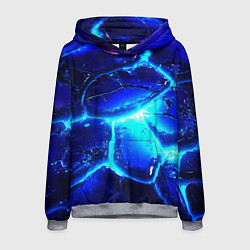 Толстовка-худи мужская Синие плиты лед, цвет: 3D-меланж