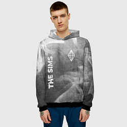 Толстовка-худи мужская The Sims - grey gradient вертикально, цвет: 3D-черный — фото 2