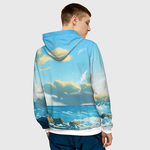 Мужская толстовка Ariel I love the ocean - русалка - beautiful big p / 3D-Белый – фото 4