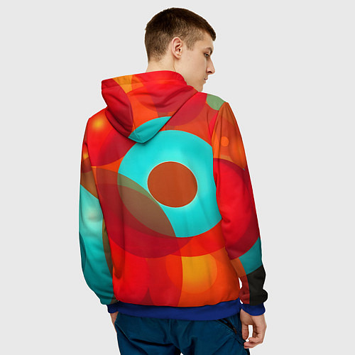 Мужская толстовка Оптическая абстракция с кругами / 3D-Синий – фото 4