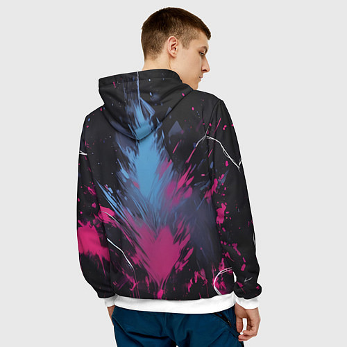 Мужская толстовка Человек-паук и розовая краска / 3D-Белый – фото 4