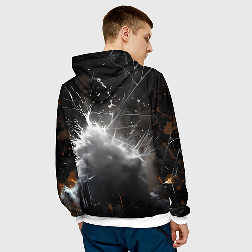 Мужская толстовка Человек-паук в черном костюме / 3D-Белый – фото 4