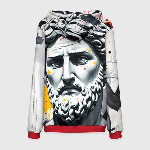 Мужская толстовка Античный портрет и краска / 3D-Красный – фото 2