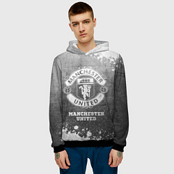 Толстовка-худи мужская Manchester United - grey gradient, цвет: 3D-черный — фото 2