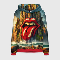 Толстовка-худи мужская Rolling Stones - sea rocks, цвет: 3D-красный