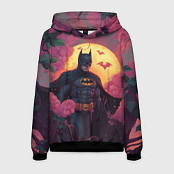 Мужская толстовка Бэтмен и дерево с цветами