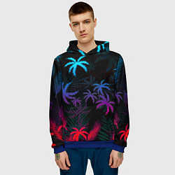Толстовка-худи мужская Тропики градиент, цвет: 3D-синий — фото 2