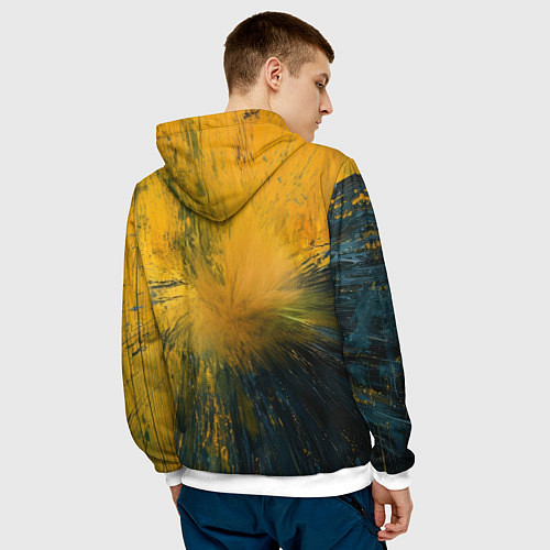 Мужская толстовка Бэтмен нарисованный кистью / 3D-Белый – фото 4