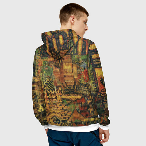 Мужская толстовка Текстурный Бэтмен / 3D-Белый – фото 4