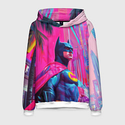 Мужская толстовка Бэтмен в розовом стиле