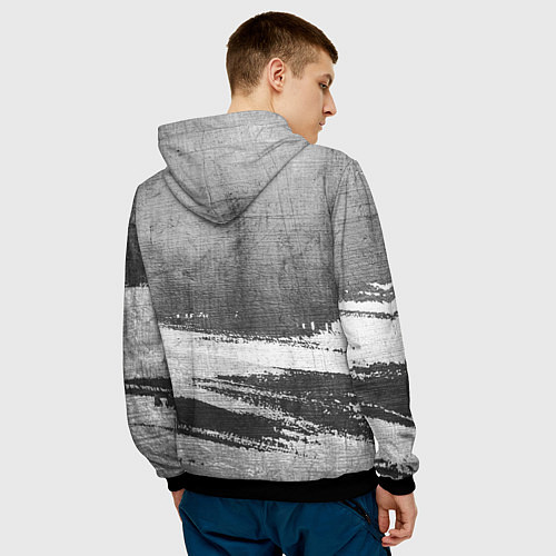 Мужская толстовка Sally Face - grey gradient посередине / 3D-Черный – фото 4