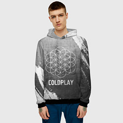 Толстовка-худи мужская Coldplay - grey gradient, цвет: 3D-черный — фото 2