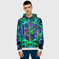 Толстовка-худи мужская Психоделика узор кислотный, цвет: 3D-белый — фото 2