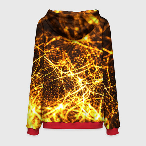 Мужская толстовка Текстура золотые нити / 3D-Красный – фото 2
