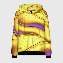 Мужская толстовка Золотые волны с фиолетовым свечением