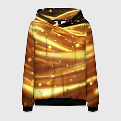 Толстовка-худи мужская Золотая ткань с блестками, цвет: 3D-черный