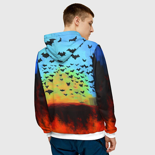 Мужская толстовка Бэтмен и летучие мыши / 3D-Белый – фото 4