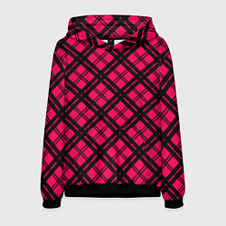 Мужская толстовка Чёрно-розовый крупная клетка