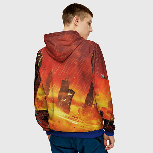 Мужская толстовка Бэтмен застыл в воздухе / 3D-Синий – фото 4