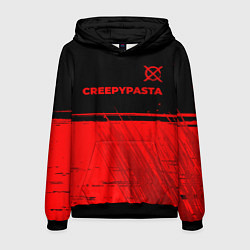 Толстовка-худи мужская CreepyPasta - red gradient посередине, цвет: 3D-черный