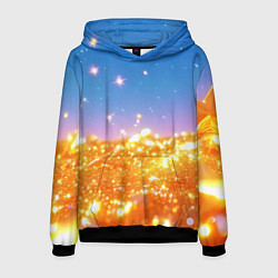 Мужская толстовка Золотые шарики на голубом фоне