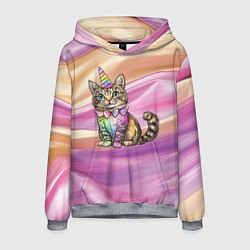 Мужская толстовка Котенок в костюме единорога