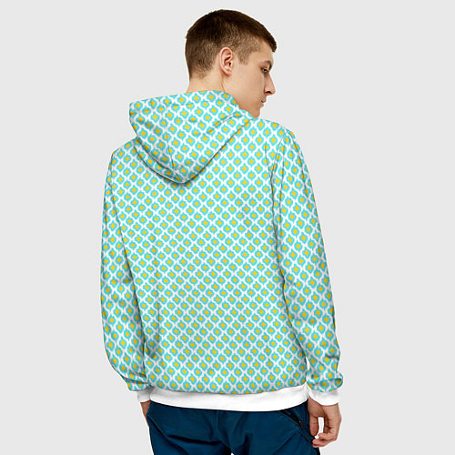 Мужская толстовка Ikat ogee - этнический узор / 3D-Белый – фото 4