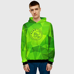 Толстовка-худи мужская Ajax green poly, цвет: 3D-черный — фото 2