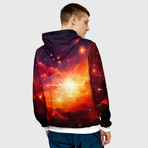 Мужская толстовка Fire Luffy - One Piece / 3D-Белый – фото 4