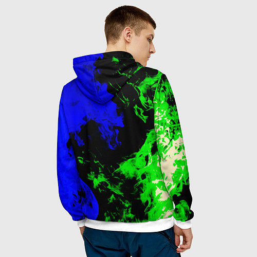 Мужская толстовка Monster energy кислотный огонь / 3D-Белый – фото 4