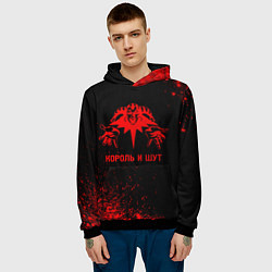 Толстовка-худи мужская Король и Шут - red gradient, цвет: 3D-черный — фото 2