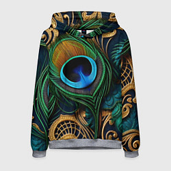 Мужская толстовка Узоры и перья павлина