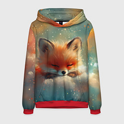 Мужская толстовка Лисенок спит на облаке