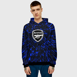 Толстовка-худи мужская Arsenal blue energy, цвет: 3D-черный — фото 2