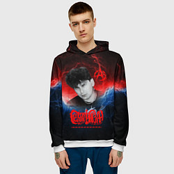 Толстовка-худи мужская Сектор газа Юрий Хой, цвет: 3D-белый — фото 2