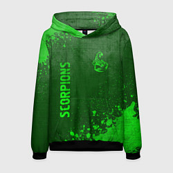 Толстовка-худи мужская Scorpions - green gradient вертикально, цвет: 3D-черный