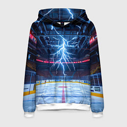 Мужская толстовка Удар молнии в хоккейную площадку