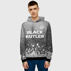 Толстовка-худи мужская Black Butler - grey gradient посередине, цвет: 3D-черный — фото 2