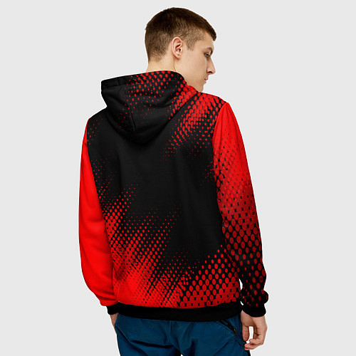 Мужская толстовка Mini - red gradient вертикально / 3D-Черный – фото 4