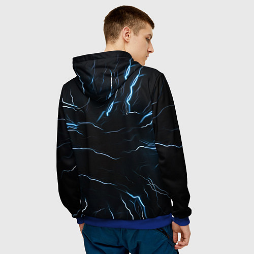 Мужская толстовка Маска голкипера в молниях / 3D-Синий – фото 4
