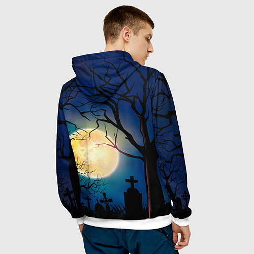Мужская толстовка Юрий Хой полнолуние / 3D-Белый – фото 4