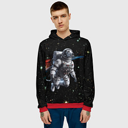 Толстовка-худи мужская The dalmatian brave cosmonaut - ai art, цвет: 3D-красный — фото 2