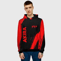Толстовка-худи мужская Akira - red gradient вертикально, цвет: 3D-черный — фото 2