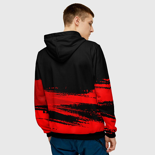 Мужская толстовка Manchester City - red gradient посередине / 3D-Черный – фото 4