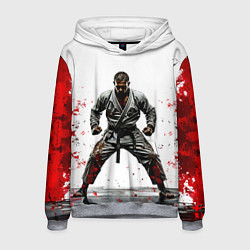 Мужская толстовка Боец джиу-джитсу на белом