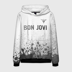 Мужская толстовка Bon Jovi - white gradient посередине