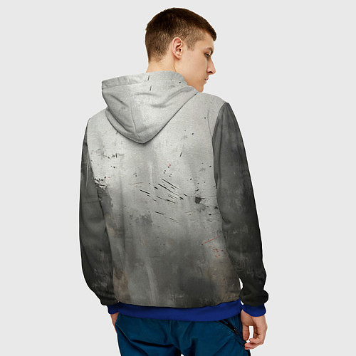 Мужская толстовка Дастин Порье на сером / 3D-Синий – фото 4