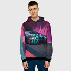 Толстовка-худи мужская БМВ граффити стиль, цвет: 3D-черный — фото 2