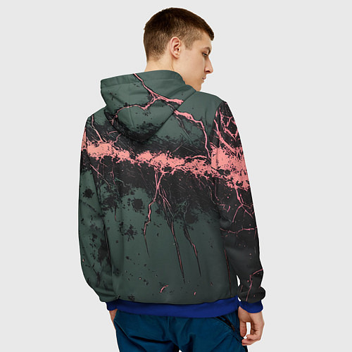 Мужская толстовка Гранж потертая текстура / 3D-Синий – фото 4